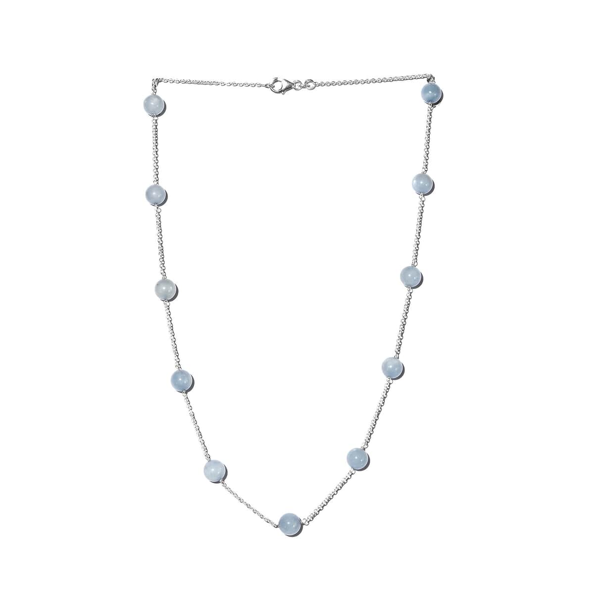 Mangoro Aquamarine 42.65 ctw Station Necklace in Sterling Silver 20 Inches image number 3