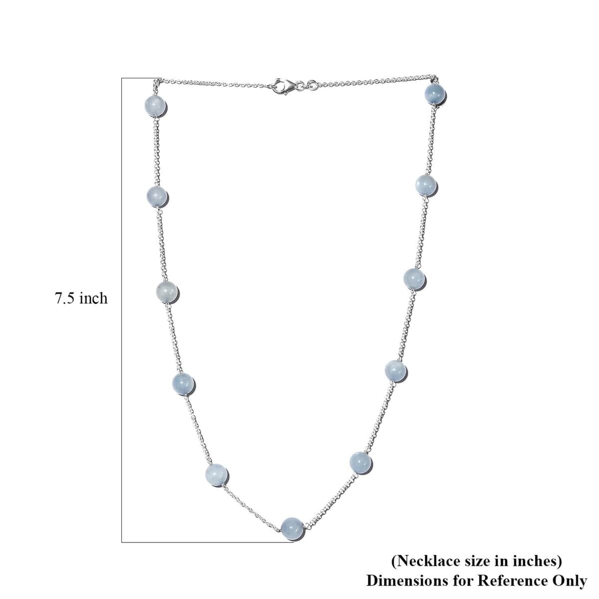 Mangoro Aquamarine 42.65 ctw Station Necklace in Sterling Silver 20 Inches image number 5