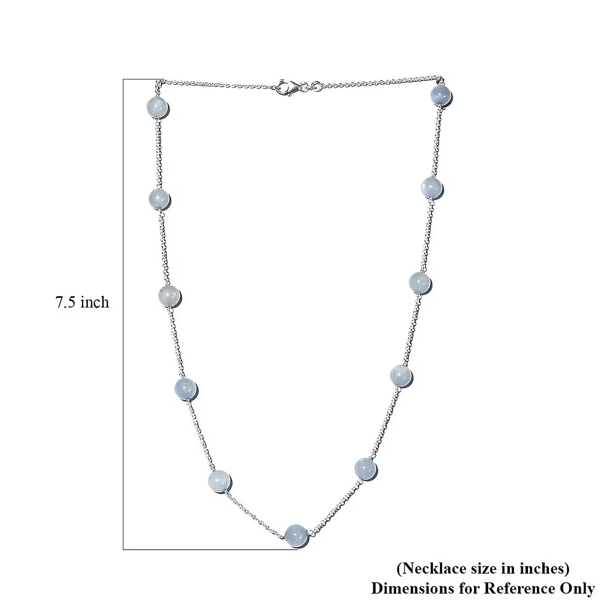 Mangoro Aquamarine 42.65 ctw Beaded Station Necklace in Sterling Silver 20 Inches image number 6
