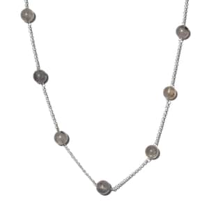 Malagasy Labradorite 37.50 ctw Station Necklace in Sterling Silver 20 Inches