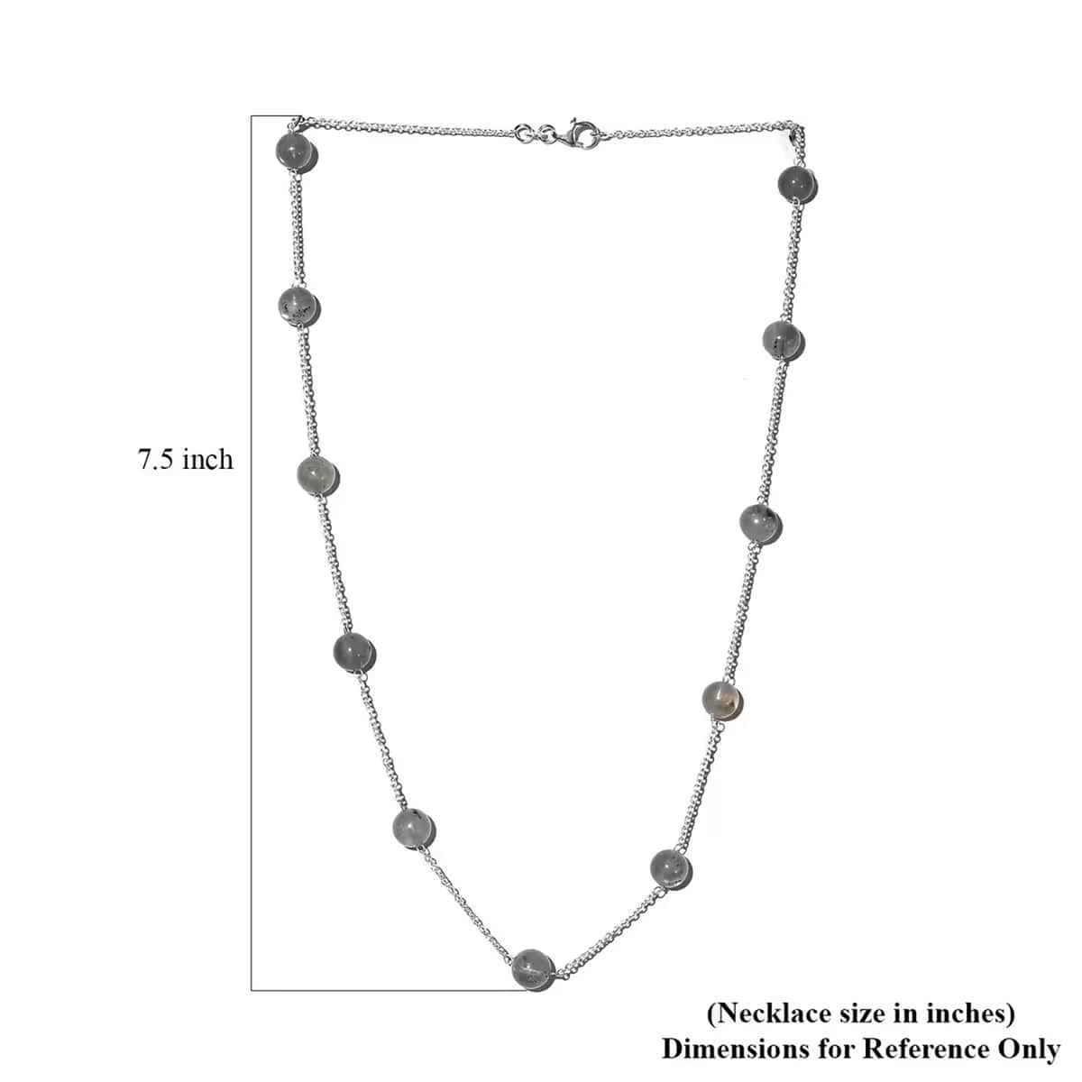 Malagasy Labradorite 37.50 ctw Beaded Station Necklace in Sterling Silver 20 Inches image number 6