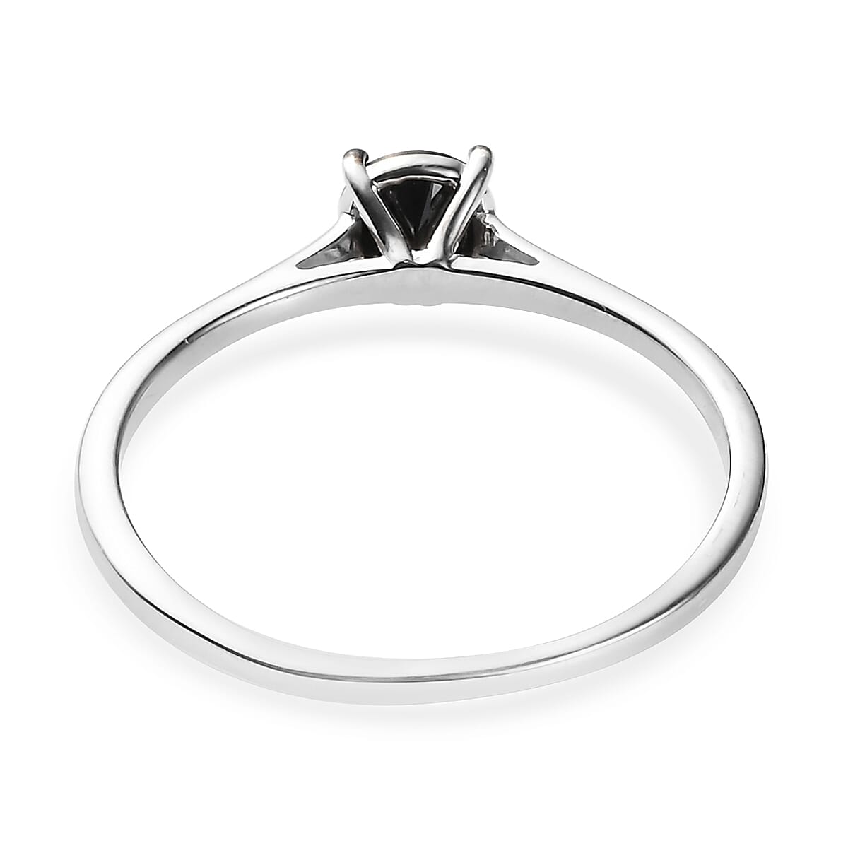 Premium Black Diamond Solitaire Ring in Platinum Over Sterling Silver (Size 8.0) 1.00 ctw image number 4