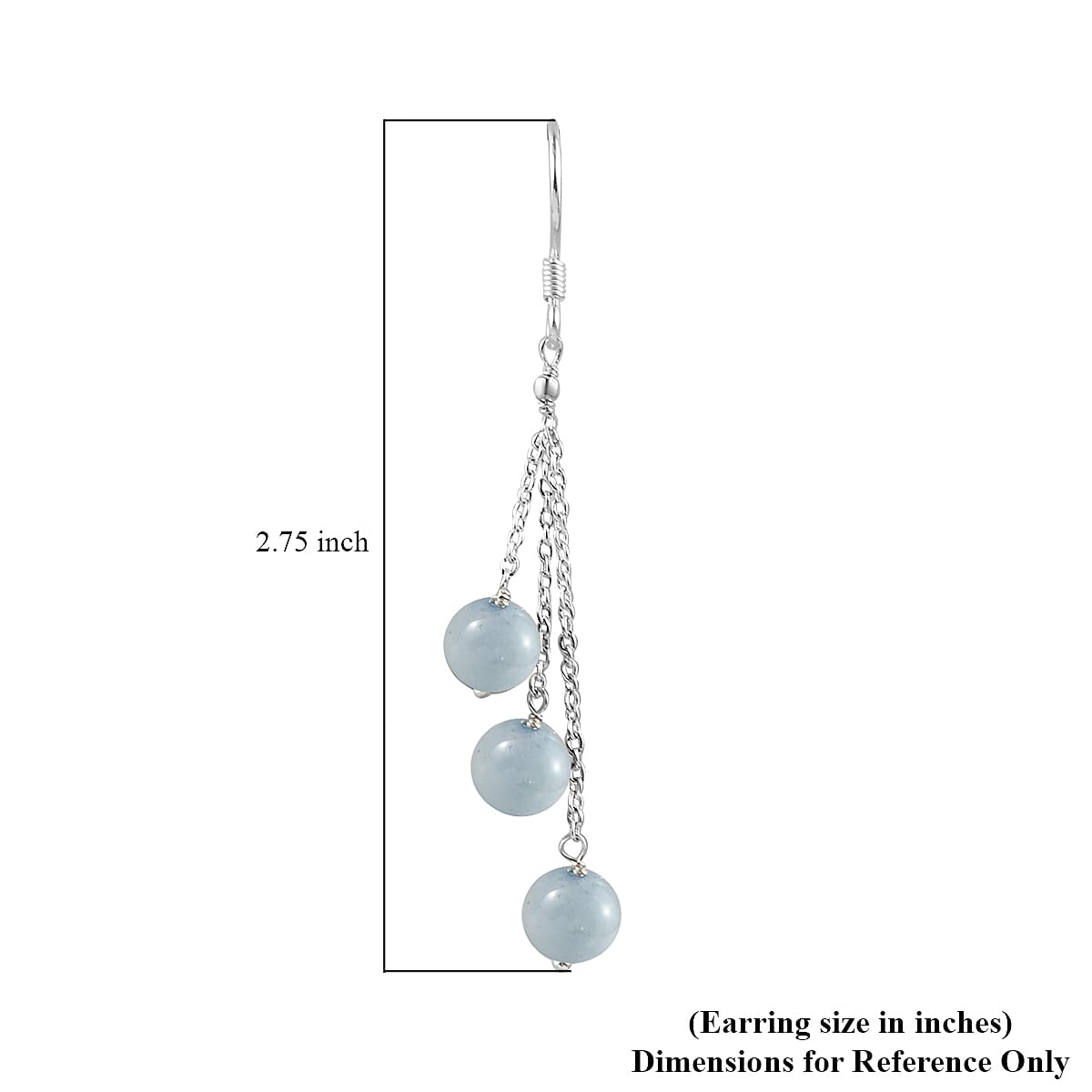 Espirito Santo Aquamarine 3 Stone Drop Earrings in Sterling Silver 23.10 ctw image number 4