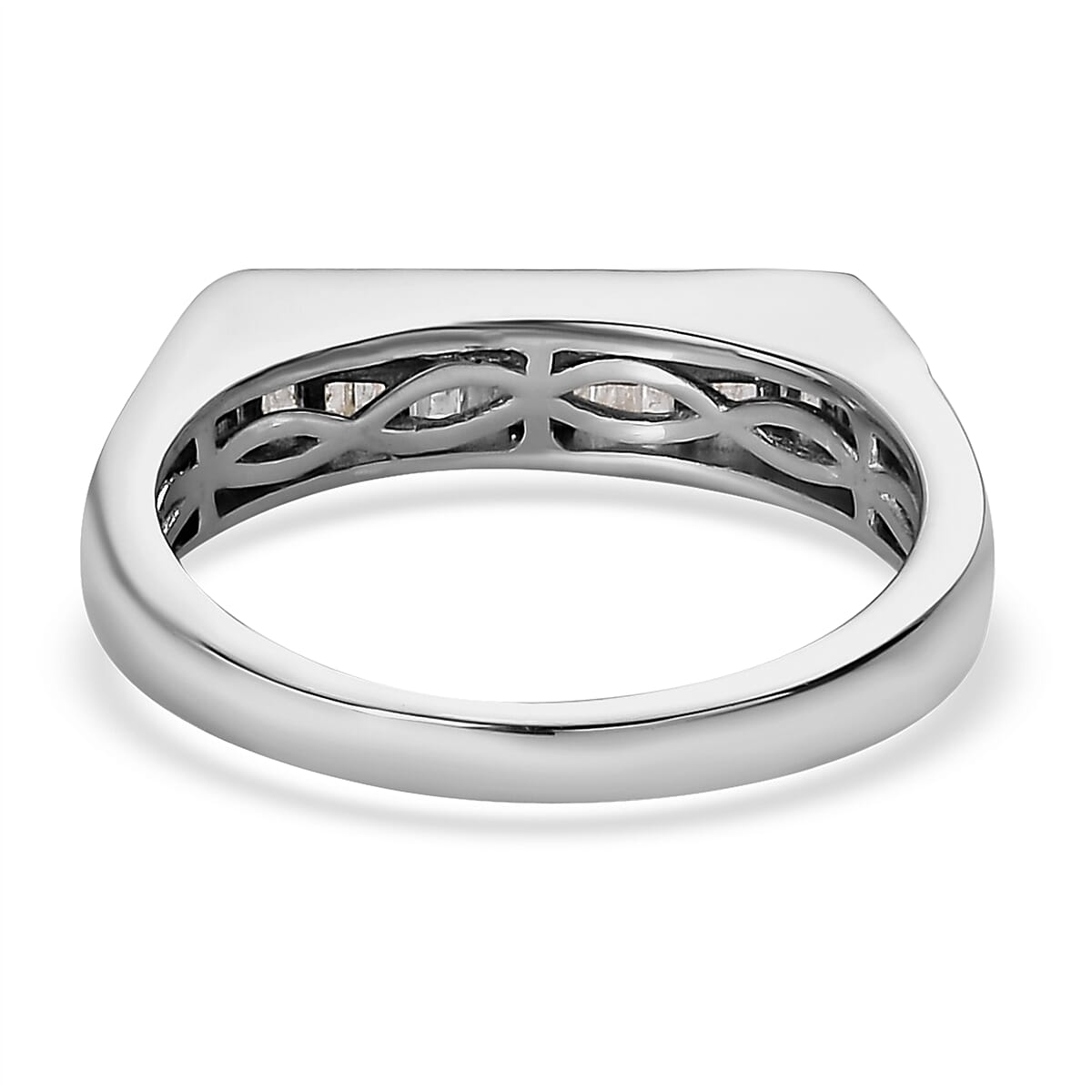 Diamond Men's Ring in Platinum Over Sterling Silver 0.75 ctw image number 4
