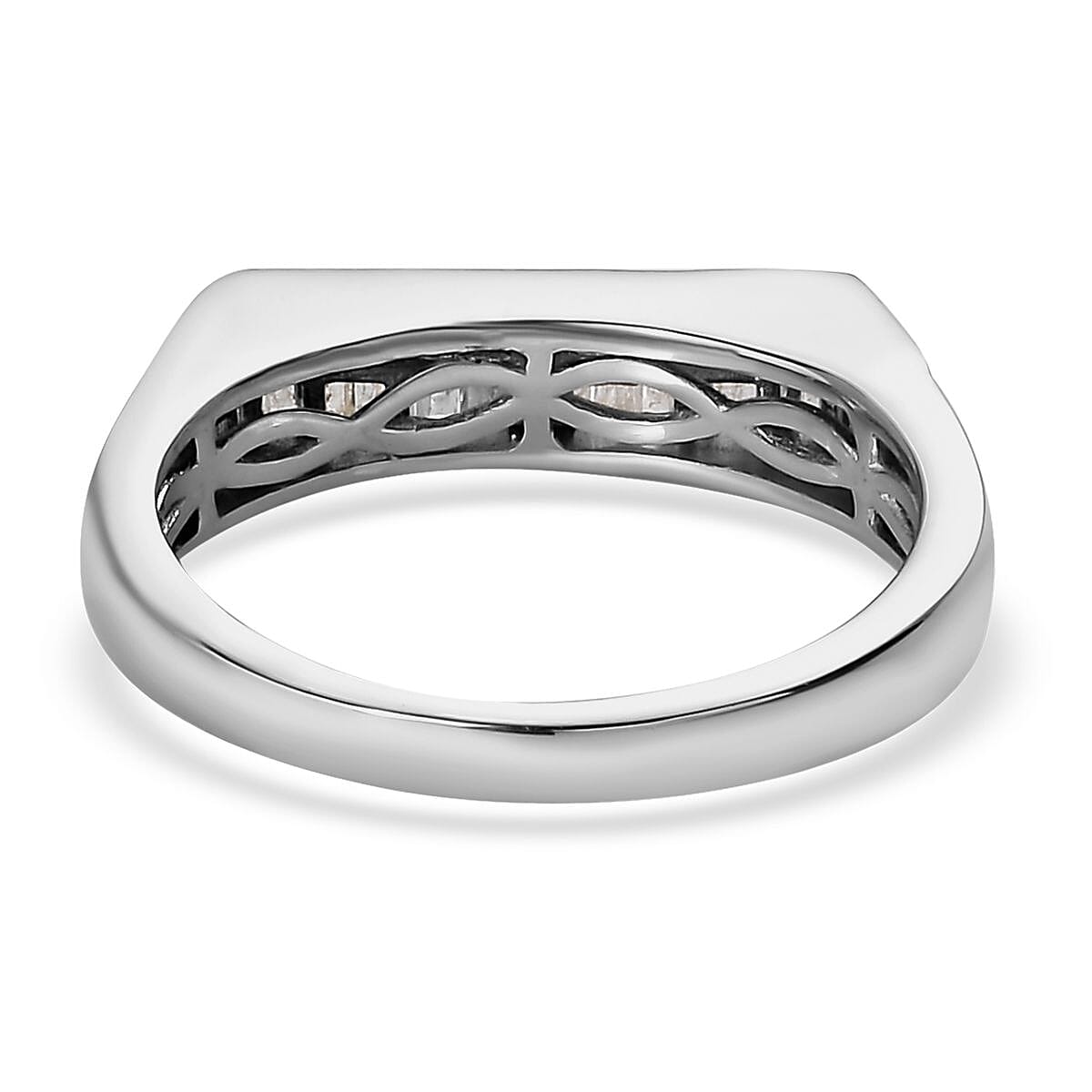 Diamond Men's Ring in Platinum Over Sterling Silver (Size 14.0) 0.75 ctw image number 4