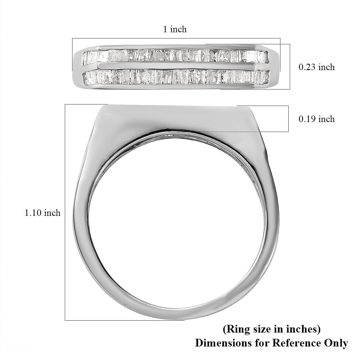 Diamond Men's Ring in Platinum Over Sterling Silver (Size 14.0) 0.75 ctw image number 5
