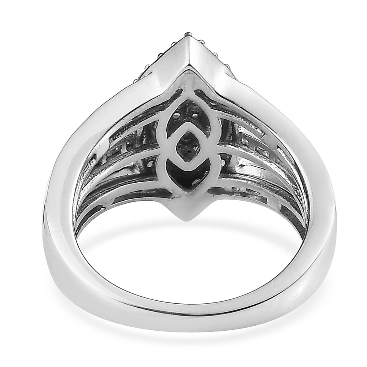 Diamond Ring in Platinum Over Sterling Silver (Size 8.0) (Del. 15-20 Days) 1.00 ctw image number 4