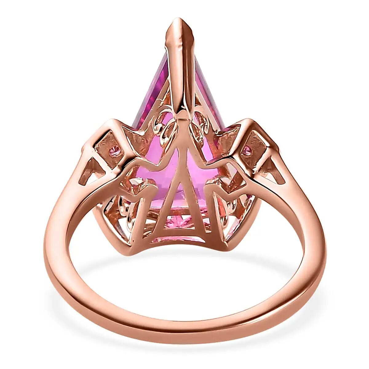 African Lilac Quartz Triplet Ring, Three Stone Ring, Morro Redondo Pink Tourmaline Ring, Sterling Silver Ring 5.85 ctw