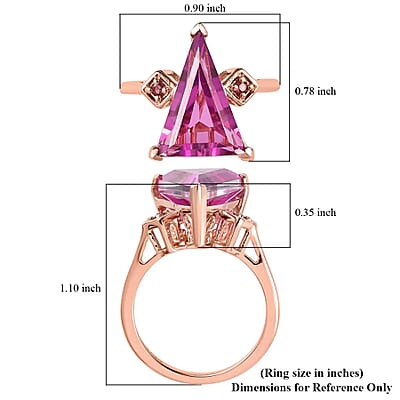 African Lilac Quartz Triplet Ring, Three Stone Ring, Morro Redondo Pink Tourmaline Ring, Sterling Silver Ring 5.85 ctw