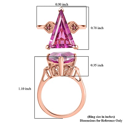 African Lilac Quartz Triplet Ring, Three Stone Ring, Morro Redondo Pink Tourmaline Ring, Sterling Silver Ring 5.85 ctw