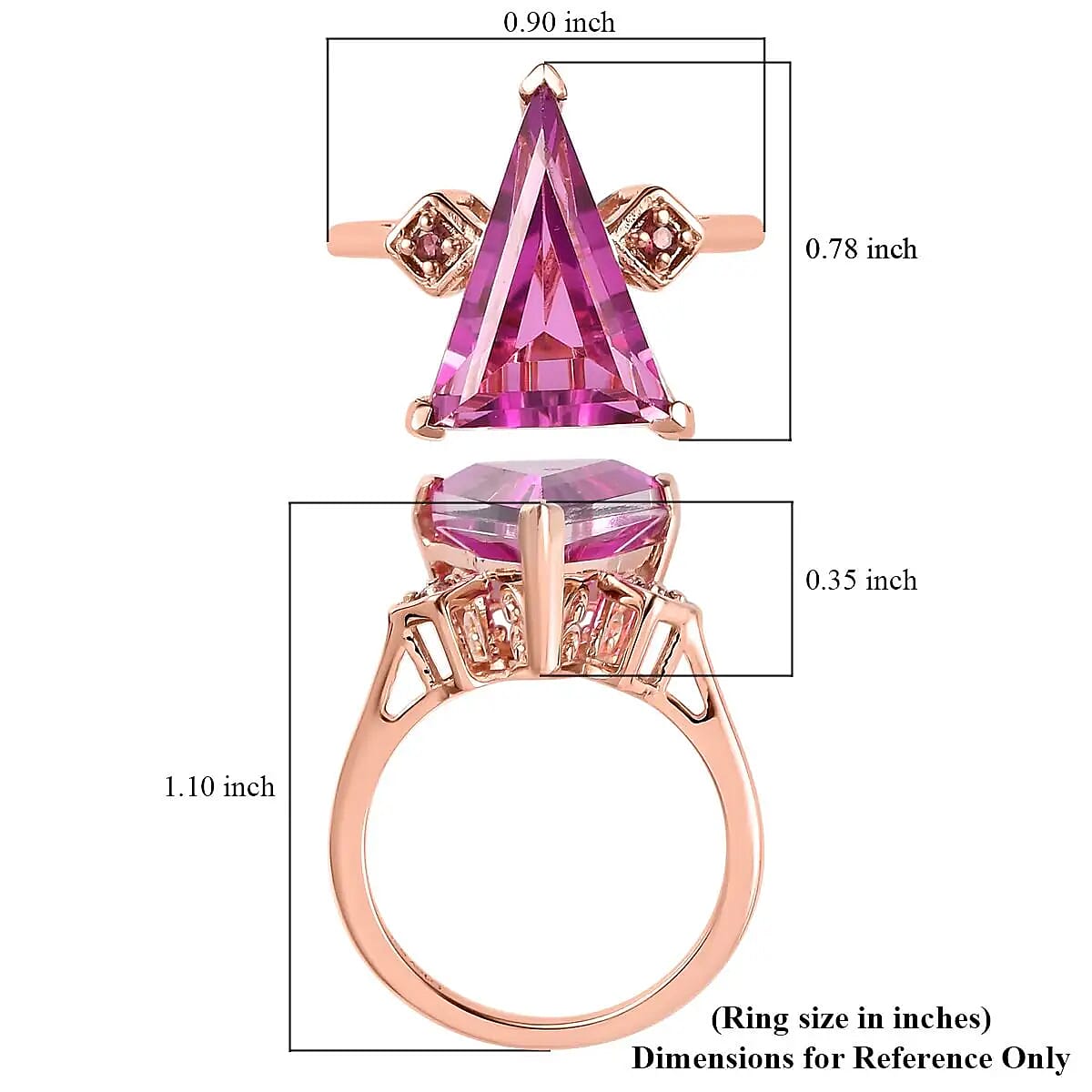 African Lilac Quartz Triplet Ring, Three Stone Ring, Morro Redondo Pink Tourmaline Ring, Sterling Silver Ring 5.85 ctw (Size 5.00) image number 6