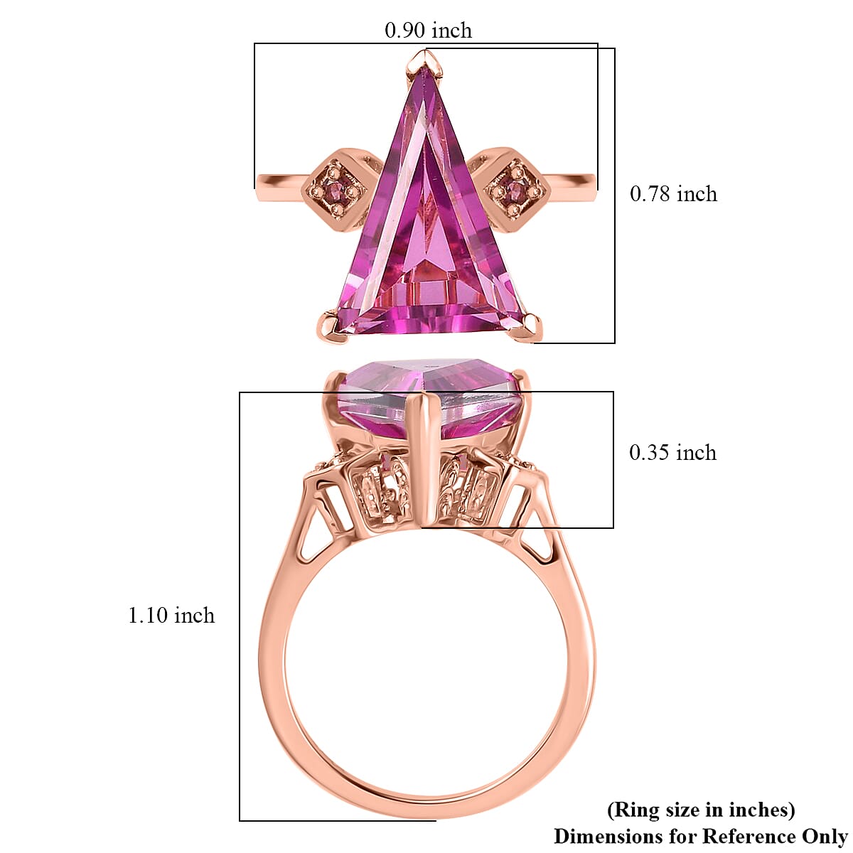 African Lilac Quartz Triplet Ring, Three Stone Ring, Morro Redondo Pink Tourmaline Ring, Sterling Silver Ring 5.85 ctw (Size 5.00) image number 7
