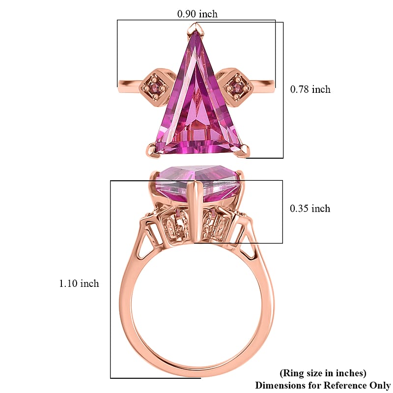 African Lilac Quartz Triplet Ring, Three Stone Ring, Morro Redondo Pink Tourmaline Ring, Sterling Silver Ring 5.85 ctw