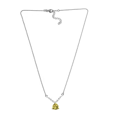Ouro Verde Quartz and White Zircon Necklace 18 Inches in Platinum Over Sterling Silver 4.10 ctw