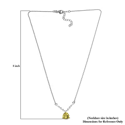 Ouro Verde Quartz and White Zircon Necklace 18 Inches in Platinum Over Sterling Silver 4.10 ctw