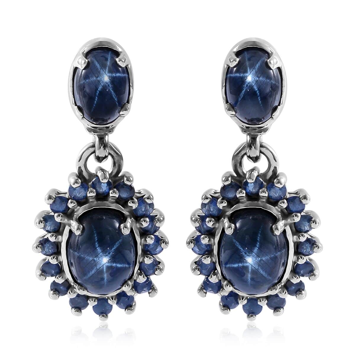 Blue star sapphire deals earrings