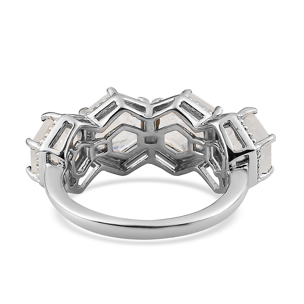 Premium Rainbow Moonstone Ring in Platinum Over Sterling Silver (Size 8.0) 4.00 ctw image number 4
