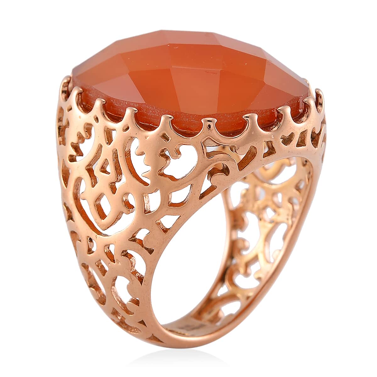 Red Agate Ring in Stainless Steel (Size 10.0) 15.00 ctw image number 2