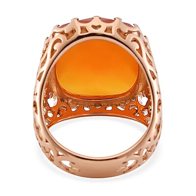 Red Agate (D) 15.00 ctw Ring in Stainless Steel (Size 10.0) 