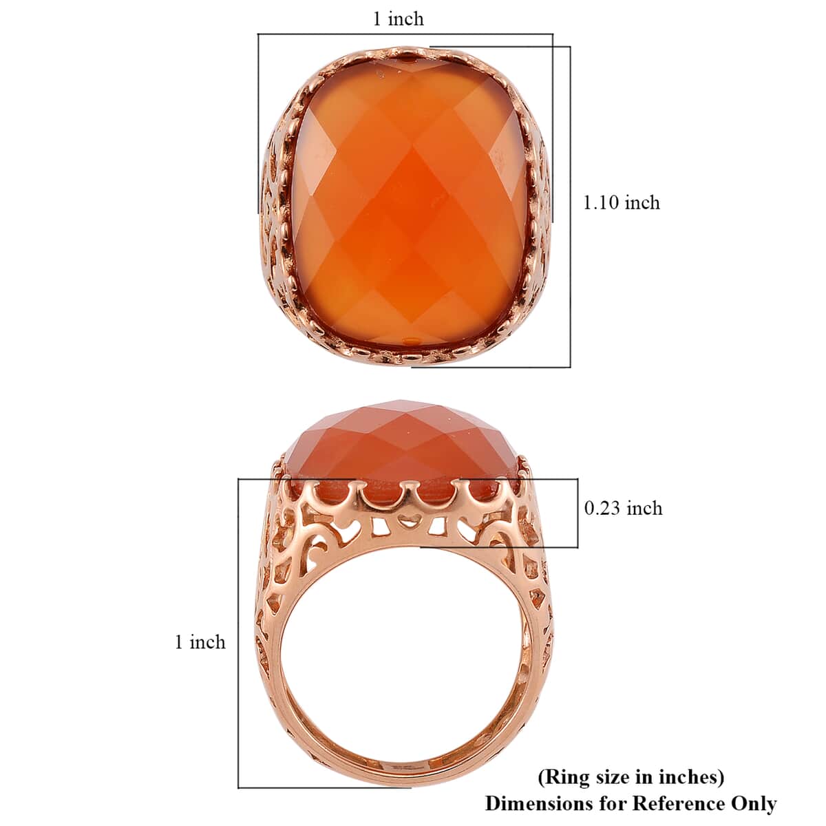 Red Agate Ring in Stainless Steel (Size 10.0) 15.00 ctw image number 4