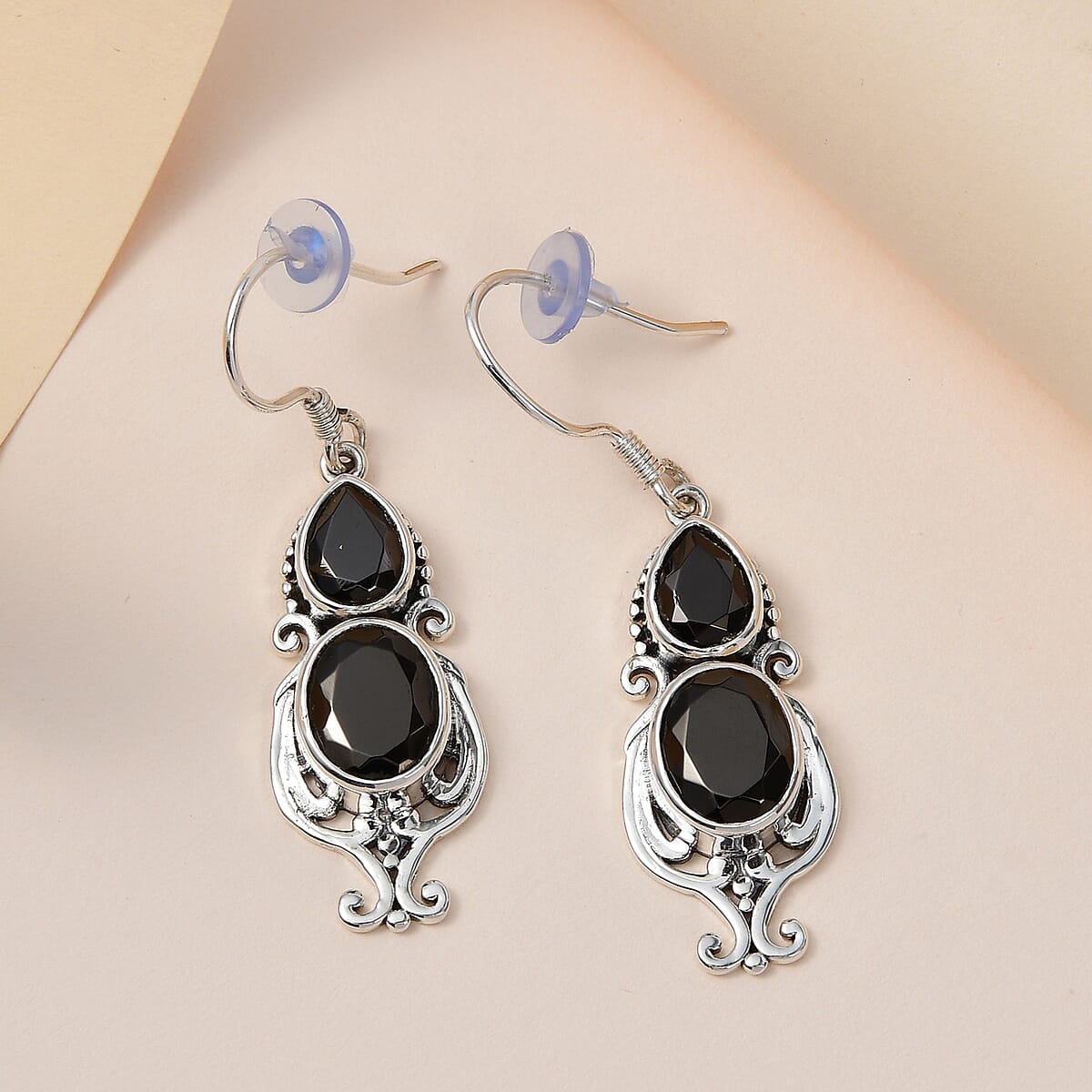 Artisan Crafted Elite Shungite Earrings in Sterling Silver 4.40 ctw image number 1