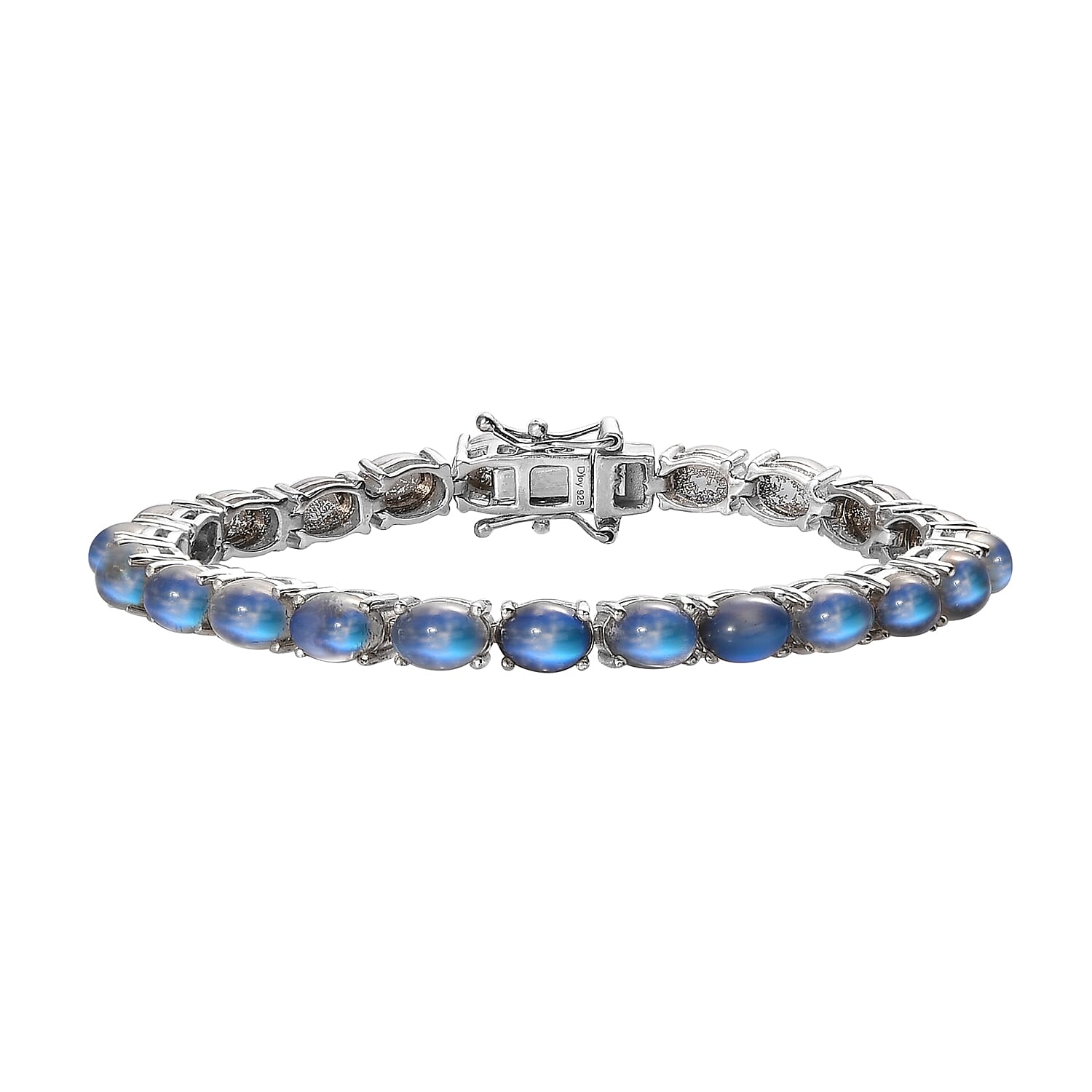 Aurora Moonstone (D) Tennis Bracelet in Platinum Over Sterling Silver (6.50 In) 22.00 ctw