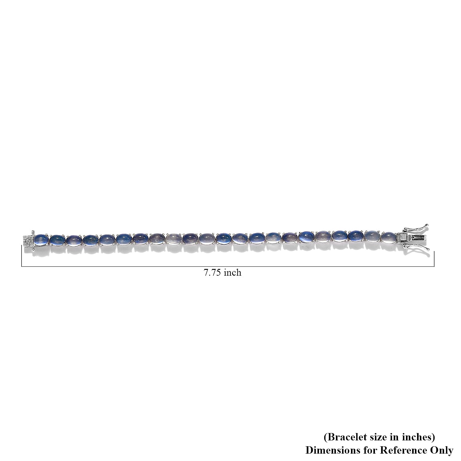 Aurora Moonstone (D) Tennis Bracelet in Platinum Over Sterling Silver (6.50 In) 22.00 ctw