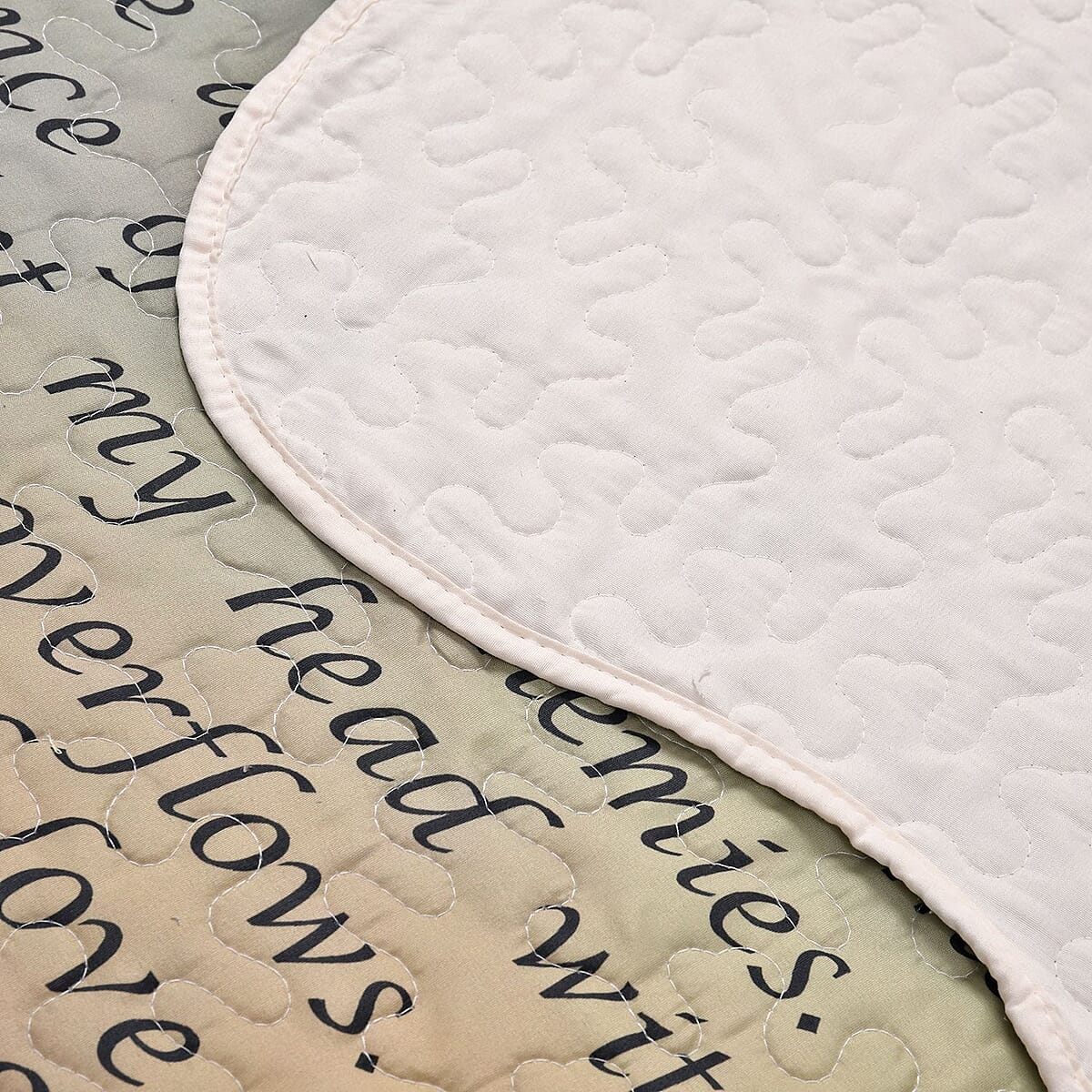 Homesmart Psalms 23 Green Digital Printed Microfiber Quilted Blanket image number 5