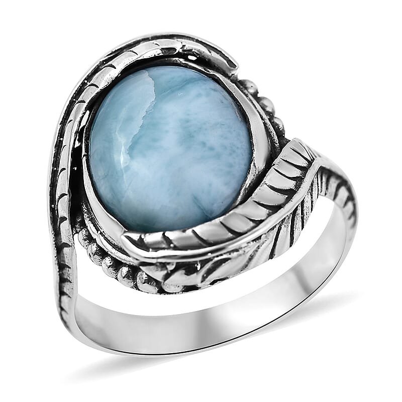 Bali Legacy Larimar Ring in Sterling Silver (Size 10.0) 8.50 ctw