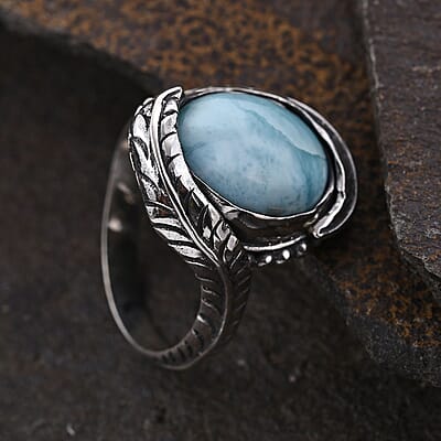 Bali Legacy Larimar Ring in Sterling Silver (Size 10.0) 8.50 ctw