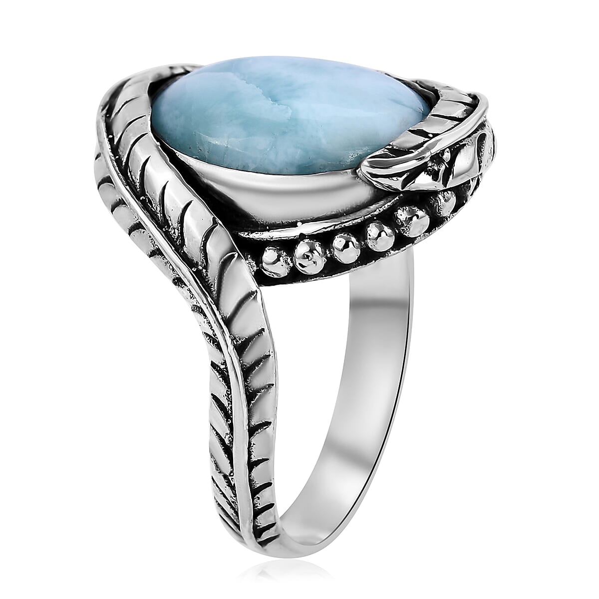Bali Legacy Larimar Ring in Sterling Silver (Size 10.0) 8.50 ctw