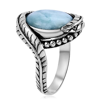 Bali Legacy Larimar Ring in Sterling Silver (Size 10.0) 8.50 ctw
