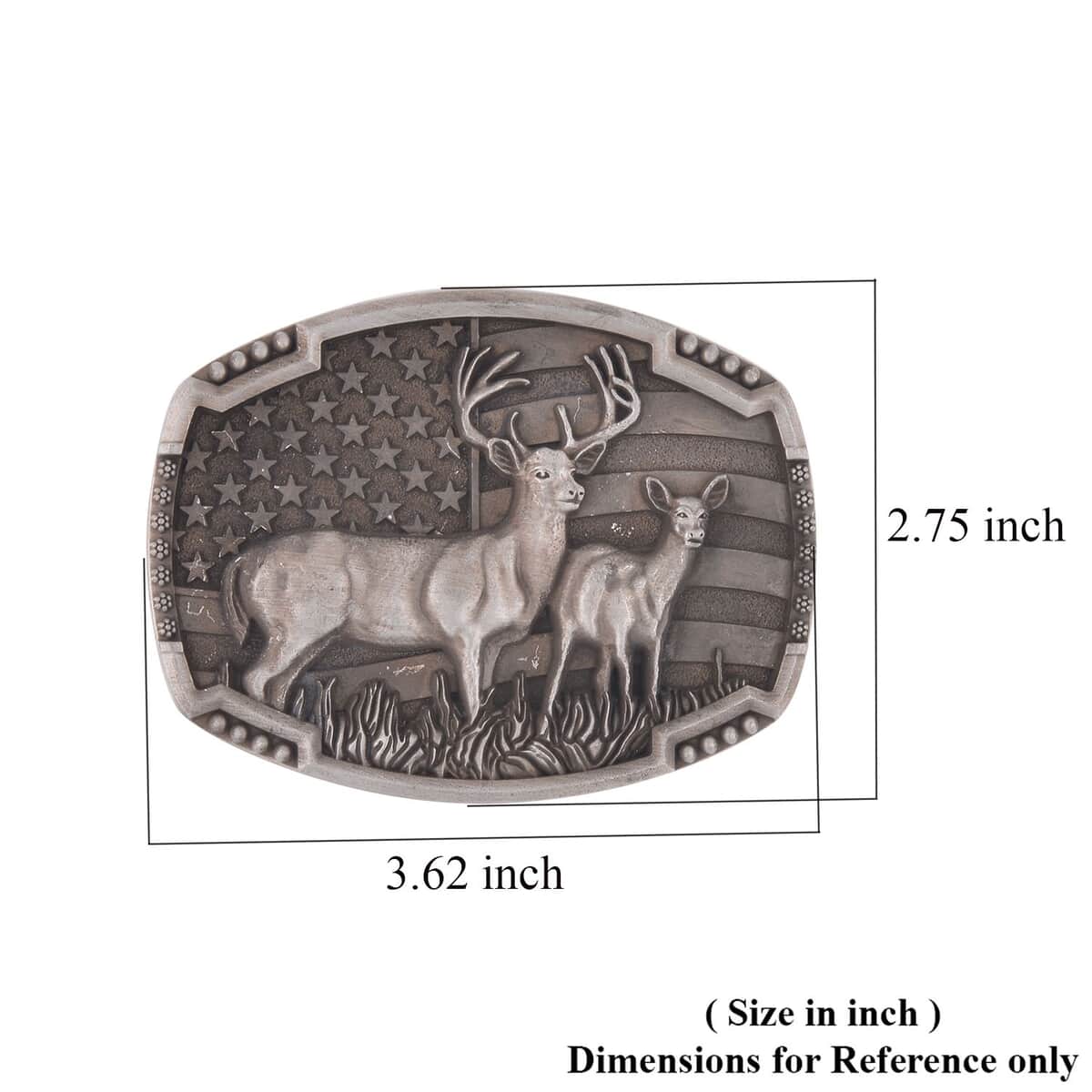 Western Animal Deer Belt Buckle in Silvertone image number 3