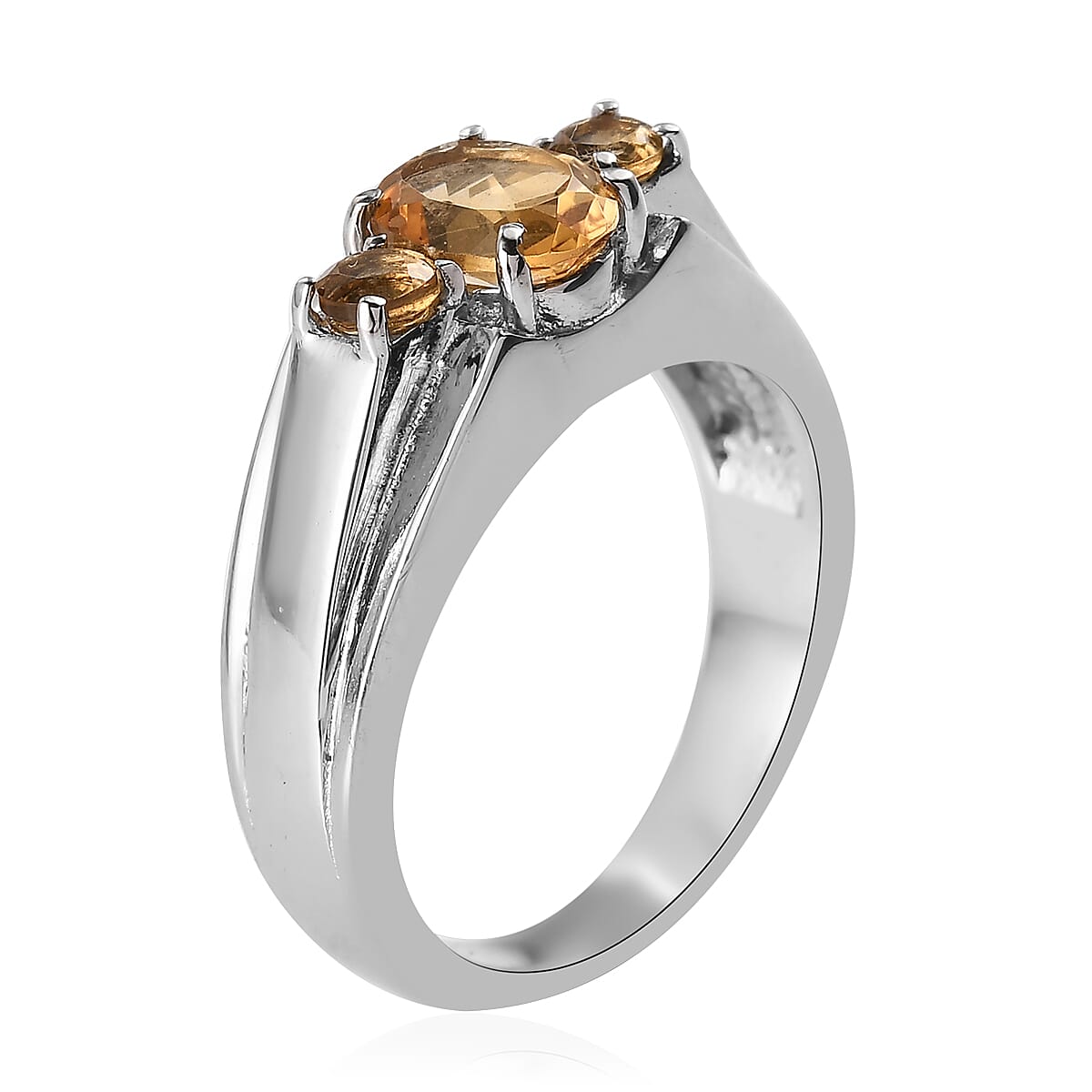 Brazilian Citrine Men's Ring in Stainless Steel 1.50 ctw image number 3