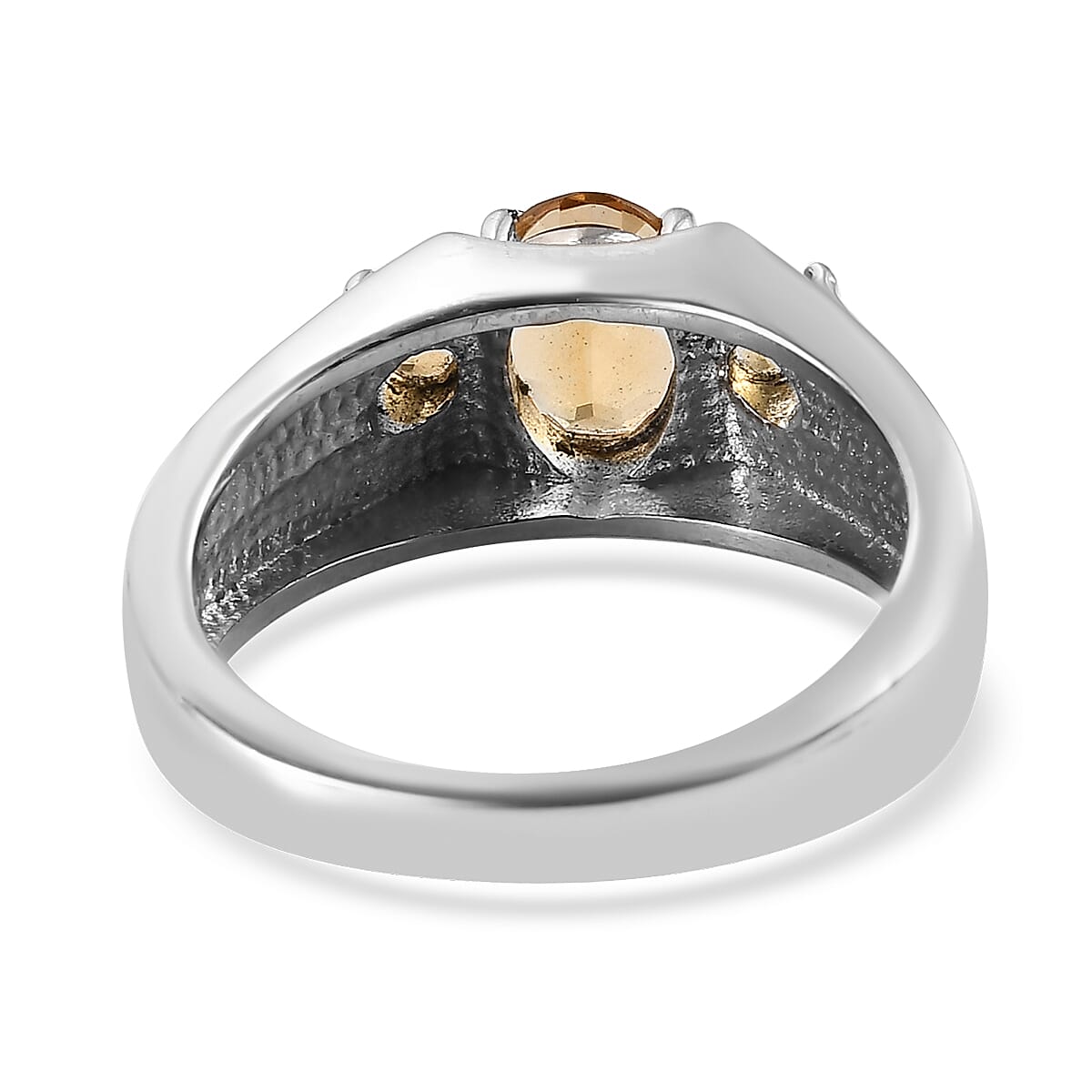 Brazilian Citrine Men's Ring in Stainless Steel 1.50 ctw image number 4