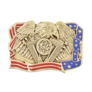 United States of America Eagle Patriotic Belt Buckle in Goldtone