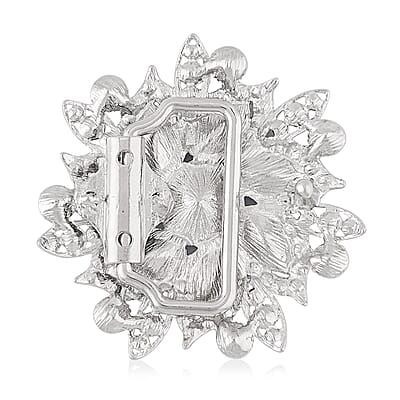Austrian Crystal Floral Belt Buckle in Silvertone