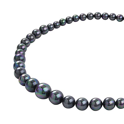 Tahitian Color Shell Pearl Necklace 20-22 Inches in Silvertone