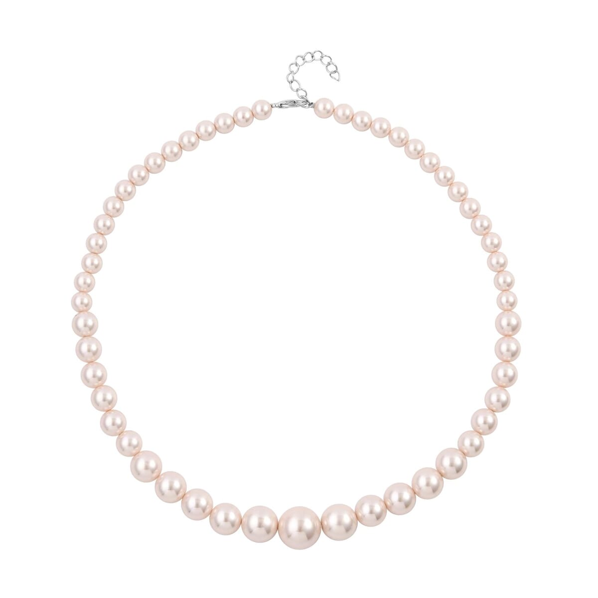 Pink Shell Pearl Necklace 20-22 Inches in Silvertone image number 0