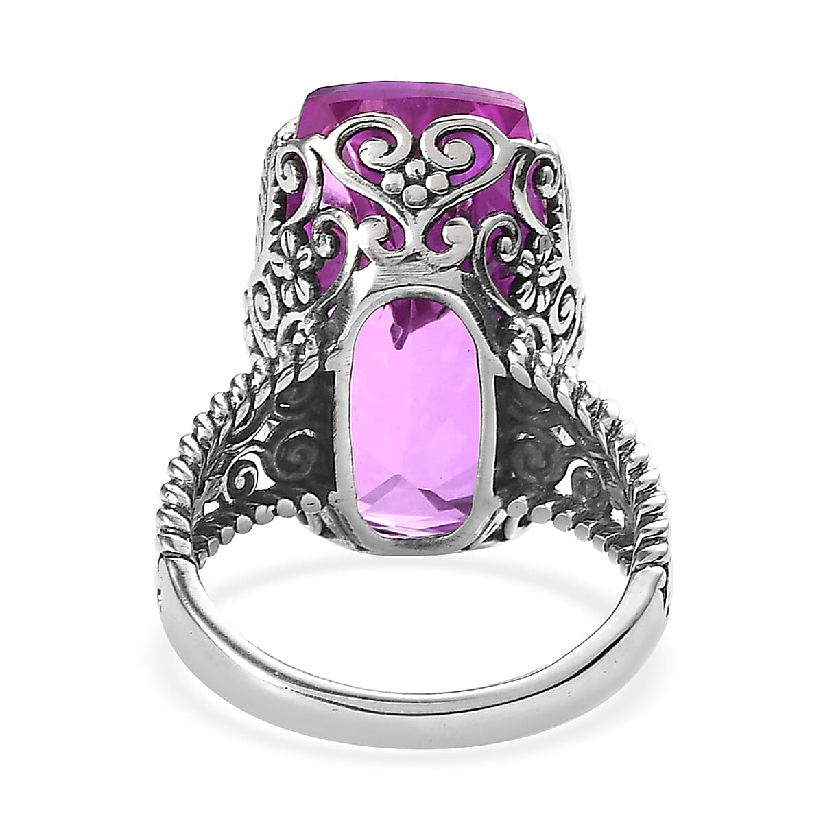 Artisan Crafted African Lilac Quartz (Triplet) Dragonfly Ring in Sterling Silver 14.00 ctw (Delivery in 5-7 Business Days) image number 4