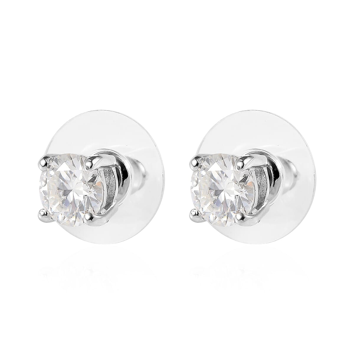 Moissanite Earrings in Platinum Over Sterling Silver 1.85 ctw image number 5