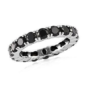 Thai Black Spinel 2.70 ctw Eternity Band Ring in Stainless Steel (Size 8.0)