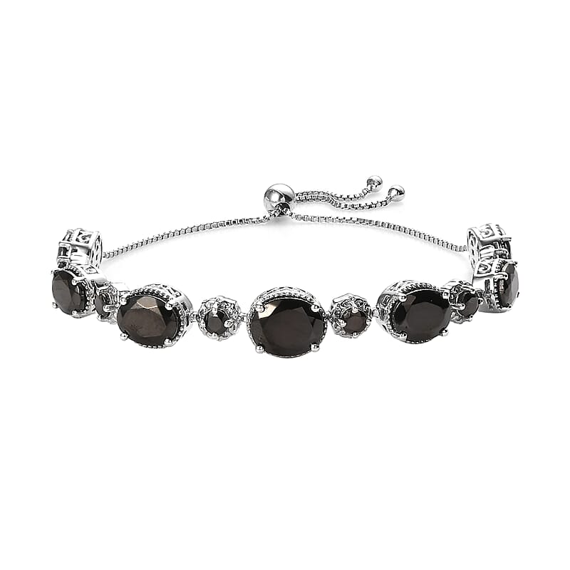 Elite Shungite Bolo Bracelet in Platinum Over Sterling Silver 12.25 ctw