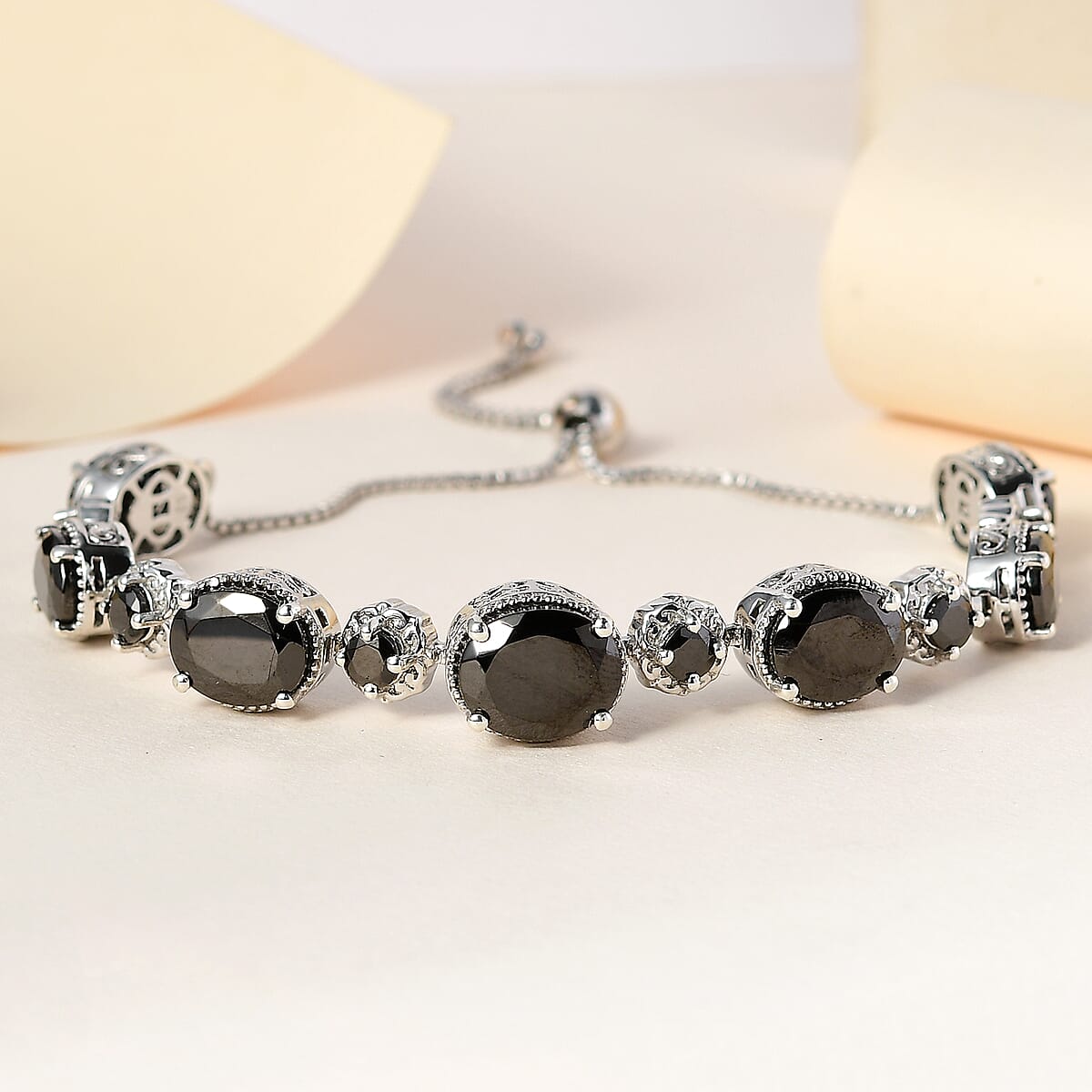 Elite Shungite Bolo Bracelet in Platinum Over Sterling Silver 12.25 ctw image number 1