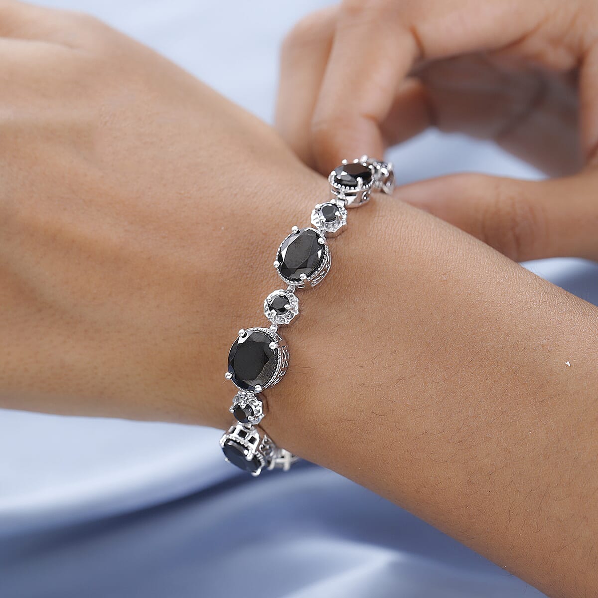 Elite Shungite Bolo Bracelet in Platinum Over Sterling Silver 12.25 ctw image number 2
