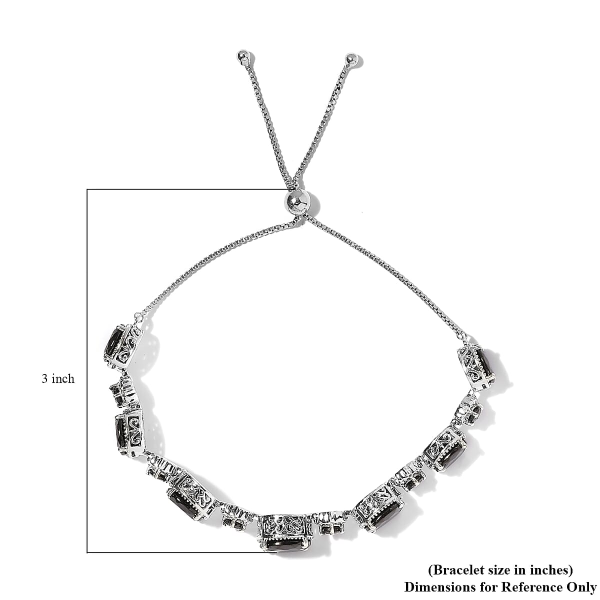 Elite Shungite Bolo Bracelet in Platinum Over Sterling Silver 12.25 ctw image number 4