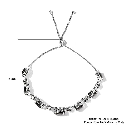 Elite Shungite Bolo Bracelet in Platinum Over Sterling Silver 12.25 ctw