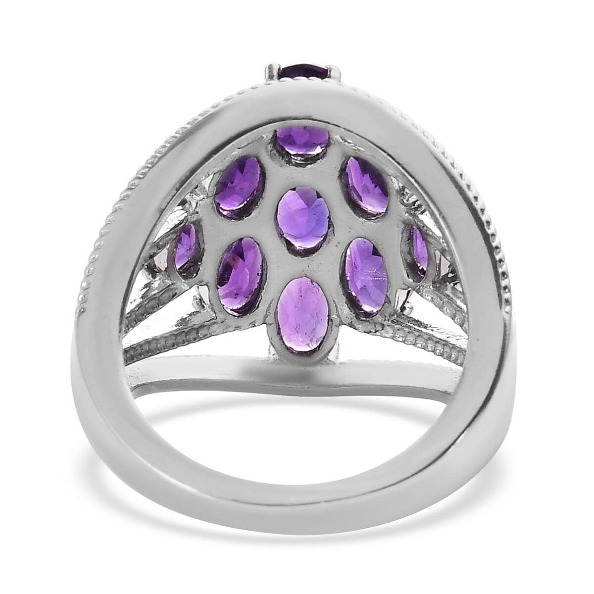 Amethyst Ring in Stainless Steel (Size 10.0) 3.40 ctw image number 4