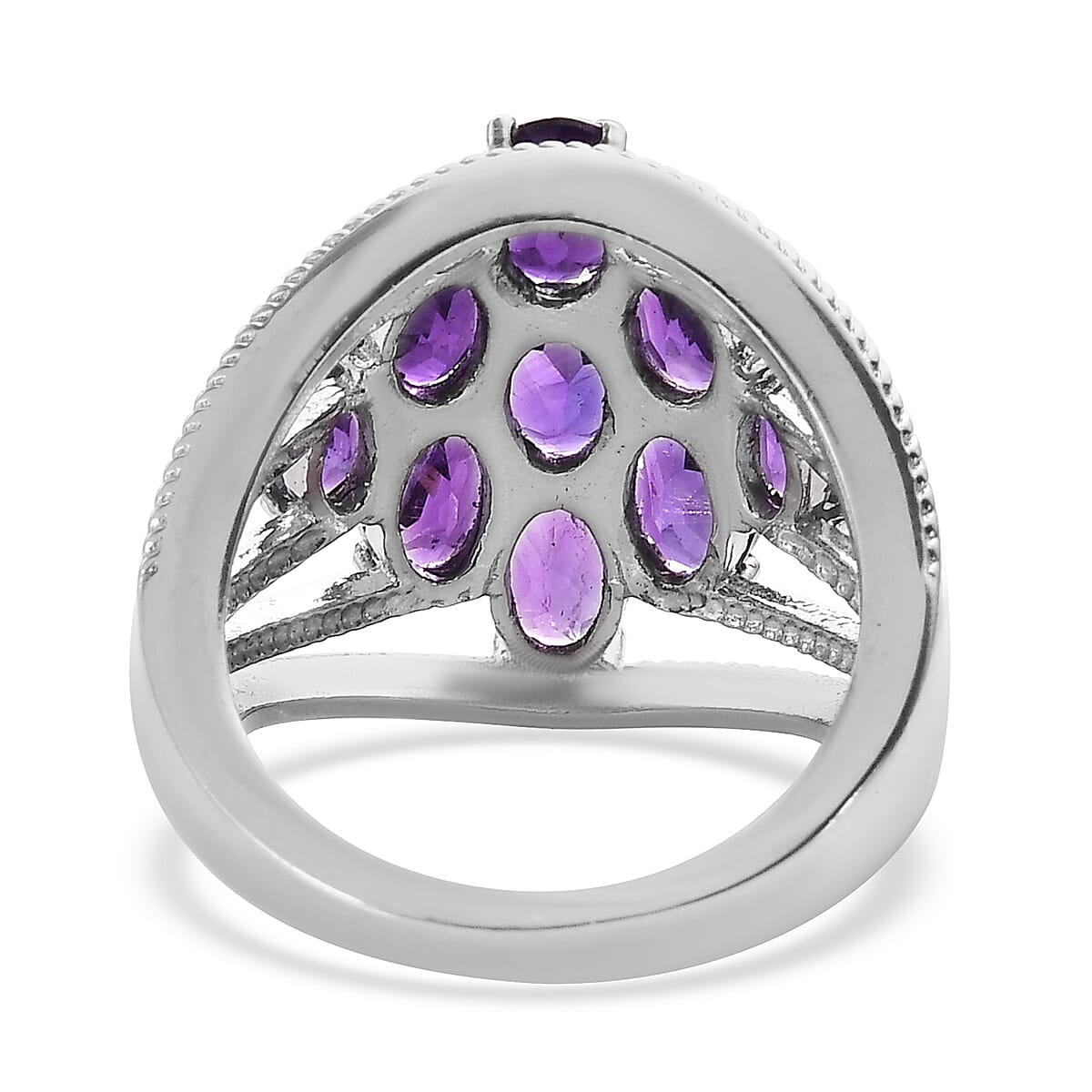 Amethyst Ring in Stainless Steel (Size 7.0) 3.40 ctw , Tarnish-Free, Waterproof, Sweat Proof Jewelry image number 4