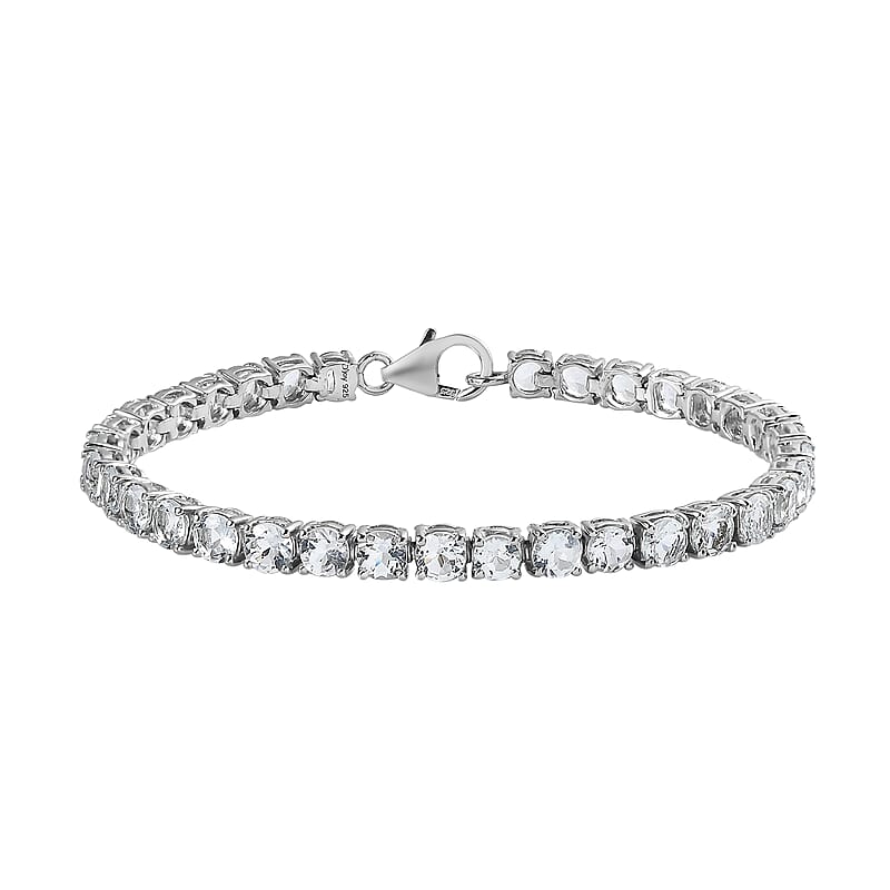 Premium Brazilian Goshenite Tennis Bracelet in Platinum Over Sterling Silver (6.50 In) 9.65 ctw